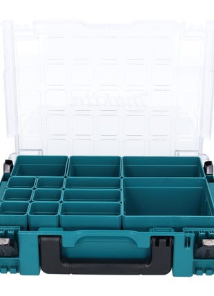 Makita MAKPAC 1 estuche organizador para piezas pequeñas 395 x 295 x 110 mm (191X80-2) con 13x insertos de caja