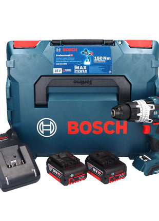 Bosch GSB 18V-150 C Profesjonalna akumulatorowa wiertarko-wkrętarka udarowa 18 V 150 Nm Biturbo Brushless + 2x akumulator 5,0 Ah + ładowarka + L-Boxx