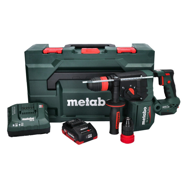 Metabo KH 18 LTX BL 28 Q Martello perforatore a batteria 18 V 3 J SDS plus Brushless + 1x batteria 4,0 Ah + caricabatteria + metaBOX