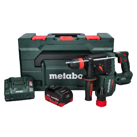 Marteau perforateur sur batterie Metabo KH 18 LTX BL 28 Q 18 V 3 J SDS plus sans balais + 1 batterie 5,5 Ah + chargeur + métaBOX