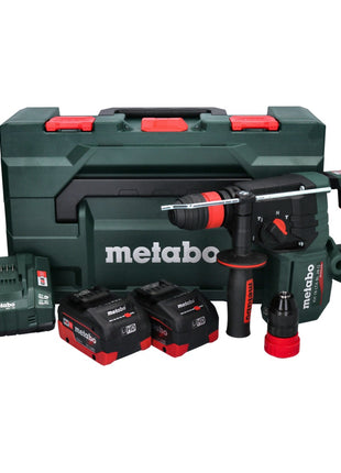 Taladro percutor de batería Metabo KH 18 LTX BL 28 Q 18 V 3 J SDS plus sin escobillas + 2x batería 5,5 Ah + cargador + metaBOX (601715660)