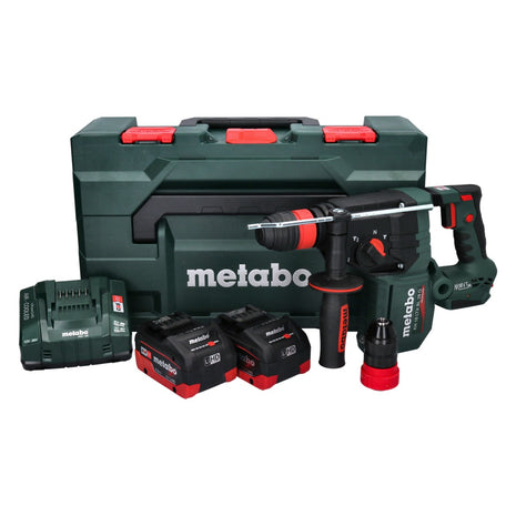 Marteau perforateur sur batterie Metabo KH 18 LTX BL 28 Q 18 V 3 J SDS plus brushless + 2x batterie 5,5 Ah + chargeur + métaBOX (601715660)