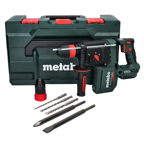 Metabo KH 18 LTX BL 28 Q Akku Bohrhammer 18 V 3 J SDS plus Brushless + 5 tlg. Bohrer Meißel Set + metaBOX - ohne Akku, ohne Ladegerät