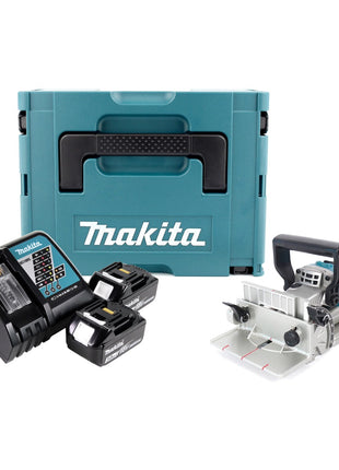 Makita BPJ 180 RFJ Akku Nutfräse 18V + 2x Akku 3,0Ah + Schnellladegerät + Makpac - Toolbrothers