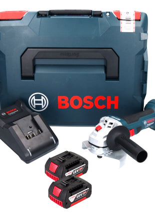 Bosch GWS 18V-7 Professional Akku Winkelschleifer 18 V 125 mm 22,23 mm Brushless + 2x Akku 6,0 Ah + Ladegerät + L-Boxx