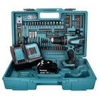 Makita DHP 456 SFX5 Akku Schlagbohrschrauber 18 V 50 Nm + 1x Akku 3,0 Ah + Ladegerät + 101 tlg. Zubehör Set + Koffer