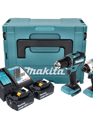 Makita DLX 2289 TJ Combo Kit 18 V, Perceuse-visseuse sans fil DDF 485 + Visseuse à chocs sans fil DTD 153 + 2x Batteries rechargeables 5,0 Ah + Chargeur + Makpac