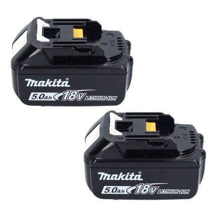 Kit di alimentazione Makita 18 V con 2x batteria BL 1850 B 5,0 Ah + caricatore rapido DC 18 RC + Makpac ( 197624-2 )
