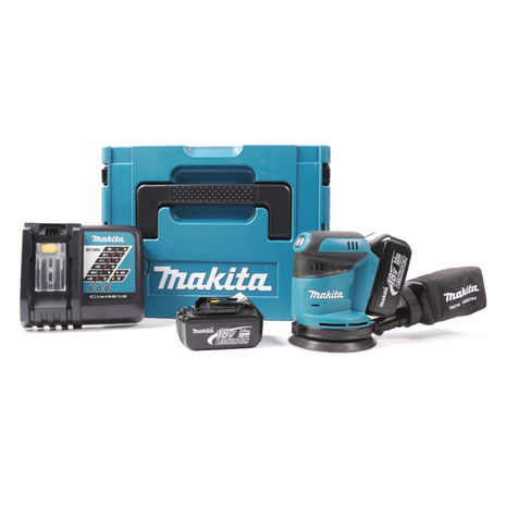 Makita BBO 180 RFJ 18V Li-ion Akku Exzenterschleifer + 2x Akku 3,0Ah + Ladegerät + Makpac - Toolbrothers