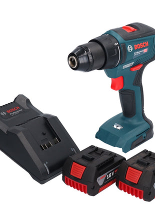 Bosch GSR 18V-55 Taladro atornillador inalámbrico profesional 18 V 55 Nm sin escobillas + 2 baterías 5,0 Ah + cargador