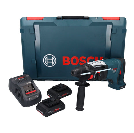 Bosch GBH 18V-28 DC Professional Akku Bohrhammer 18 V 3,4 J SDS Plus Brushless + 2x ProCORE Akku 4,0 Ah + Ladegerät + XL-Boxx