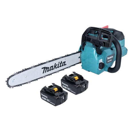 Motosierra a batería Makita DUC 406 TB 36 V (2x 18 V) 40 cm sin escobillas + 2x batería 5,0 Ah - sin cargador