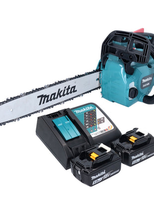 Motosierra a batería Makita DUC 406 RTB 36 V (2x 18 V) 40 cm sin escobillas + 2x batería 5,0 Ah + cargador