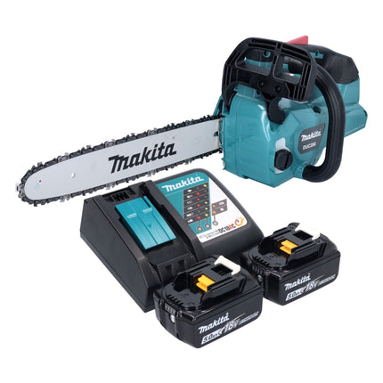 Makita DUC 356 RTB Akku Kettensäge 36 V ( 2x 18 V ) 35 cm Brushless + 2x Akku 5,0 Ah + Ladegerät
