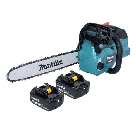 Motosierra a batería Makita DUC 356 GB 36 V (2x 18 V) 35 cm sin escobillas + 2x batería 6,0 Ah - sin cargador