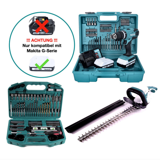 Makita DF 457 DWE Trapano avvitatore a batteria 18V in valigetta + 2x Batterie 1,3 Ah + Caricabatterie