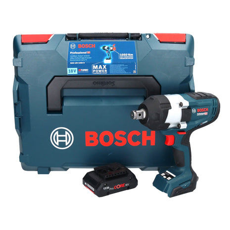 Bosch GDS 18V-1050 H atornillador de impacto inalámbrico 18 V 1050 Nm 3/4" Biturbo Brushless + 1x batería ProCORE 4,0 Ah + L-Boxx - sin cargador