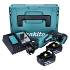 Sega alternativa a batteria Makita DJR 185 RMJ 18 V + 2x batteria 4,0 Ah + caricabatterie + Makpac