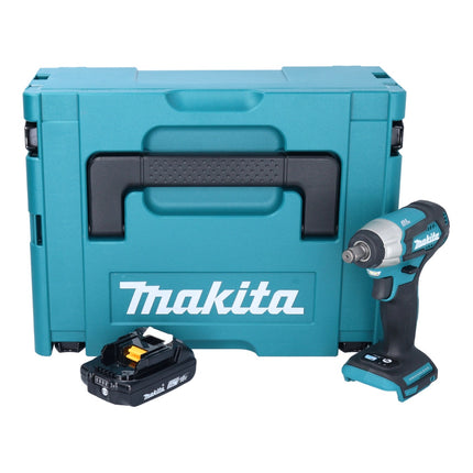 Makita DTW 181 A1J Avvitatore a impulsi a batteria 18 V 210 Nm 1/2" senza spazzole + 1x batteria ricaricabile 2,0 Ah + Makpac - senza caricabatteria