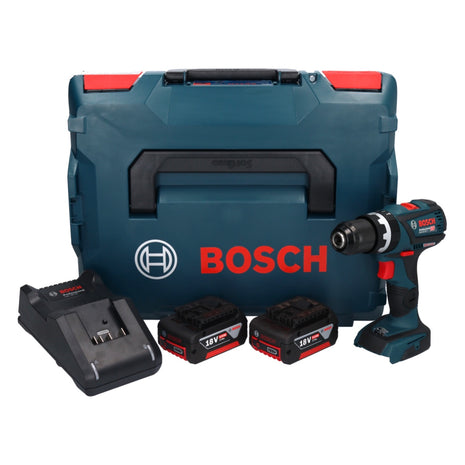 Bosch GSB 18V-60 C Trapano avvitatore con percussione a batteria 18V / 60Nm in valigetta L-Boxx + 2x Batterie 5,0Ah + Caricabatterie GAL 1880 CV