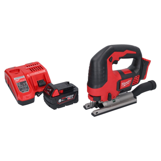 Seghetto alternativo a batteria Milwaukee M18 BJS-501 18 V + 1x batteria 5,0 Ah + caricabatterie
