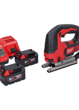 Milwaukee M18 BJS-502 Scie sauteuse sans fil 18V + 2x Batteries 5,0Ah + Chargeur