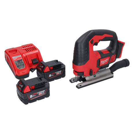 Wyrzynarka akumulatorowa Milwaukee M18 BJS-502 18 V + 2x akumulator 5,0 Ah + ładowarka