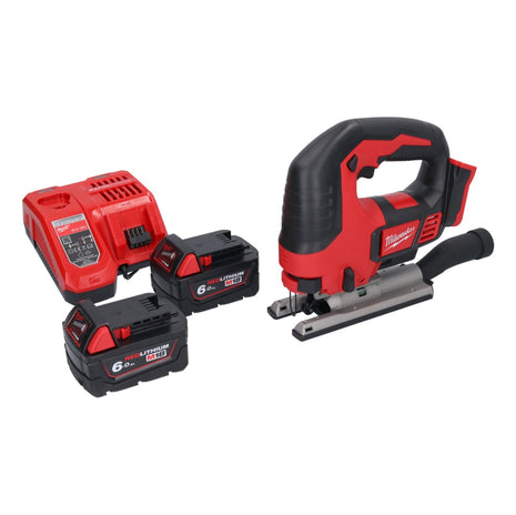 Sierra de calar a batería Milwaukee M18 BJS-602 18 V + 2x baterías 6,0 Ah + cargador