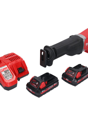 Milwaukee M18 BSX-302 akumulatorowa pilarka szablasta 18 V + 2x akumulator 3,0 Ah + ładowarka