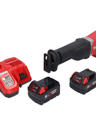 Milwaukee M18 BSX-502 Akku Recipro Säbelsäge 18 V + 2x Akku 5,0 Ah + Ladegerät