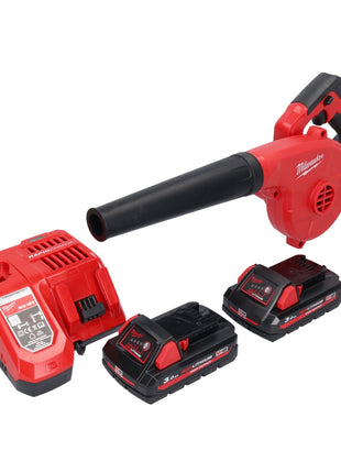 Soplador a batería Milwaukee M18 BBL-302 18 V + 2x baterías 3.0 Ah + cargador