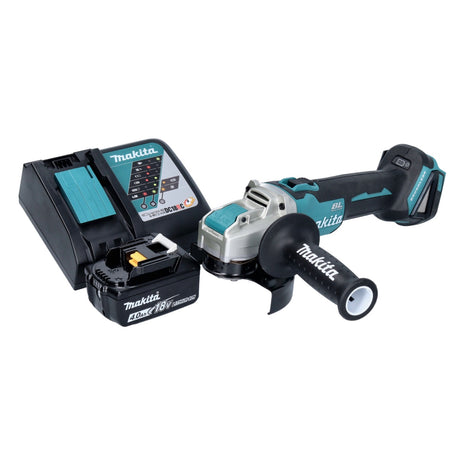 Makita DGA 521 RM1X1 akumulatorowa szlifierka kątowa 18 V 125 mm X-LOCK bezszczotkowa + 1x akumulator 4,0 Ah + ładowarka