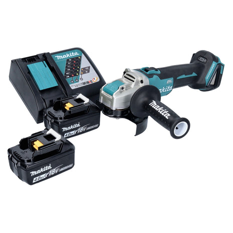 Makita DGA 521 RMX1 akumulatorowa szlifierka kątowa 18 V 125 mm X-LOCK bezszczotkowa + 2x akumulator 4,0 Ah + ładowarka