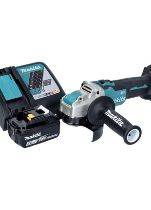 Makita DGA521RT1X1 Meuleuse d'angle sans fil 125 mm 18V - X-LOCK Brushless + 1x Batterie 5,0 Ah + Chargeur + Coffret Makpac