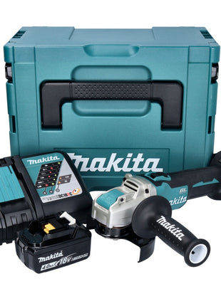 Makita DGA 521 RM1X1J Akku Winkelschleifer 18 V 125 mm X-LOCK Brushless + 1x Akku 4,0 Ah + Ladegerät + Makpac