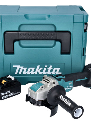 Makita DGA521T1X1J Meuleuse d'angle sans fil 125 mm 18V - X-LOCK Brushless + 1x Batterie 5,0 Ah + Coffret Makpac - sans chargeur