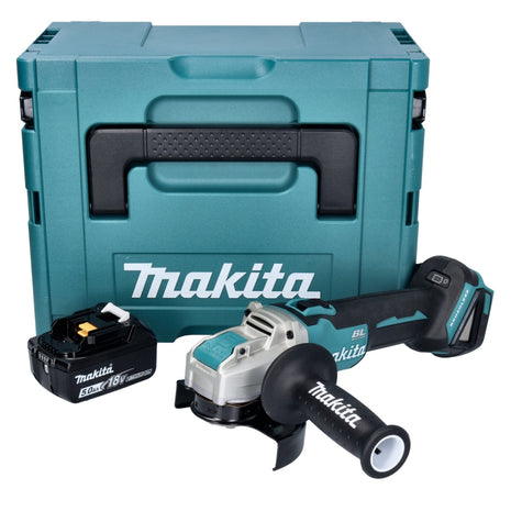 Makita DGA 521 T1X1J Akumulatorowa szlifierka kątowa 18 V 125 mm X-LOCK Bezszczotkowa + 1x akumulator 5,0 Ah + Makpac - bez ładowarki