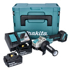 Makita DGA 521 RTX1J Smerigliatrice angolare a batteria 18 V 125 mm X-LOCK Brushless + 2x batteria ricaricabile 5,0 Ah + caricabatterie + Makpac