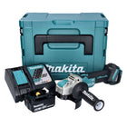 Makita DGA 521 RG1X1J Smerigliatrice angolare a batteria 18 V 125 mm X-LOCK Brushless + 1x batteria ricaricabile 6,0 Ah + caricabatterie + Makpac