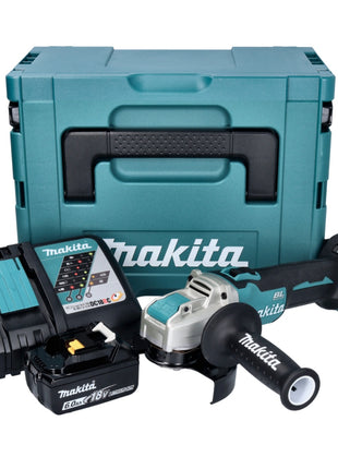 Makita DGA 521 RG1X1J Akku Winkelschleifer 18 V 125 mm X-LOCK Brushless + 1x Akku 6,0 Ah + Ladegerät + Makpac