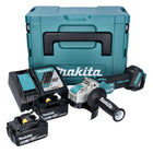 Makita DGA 521 RGX1J Akku Winkelschleifer 18 V 125 mm X-LOCK Brushless + 2x Akku 6,0 Ah + Ladegerät + Makpac