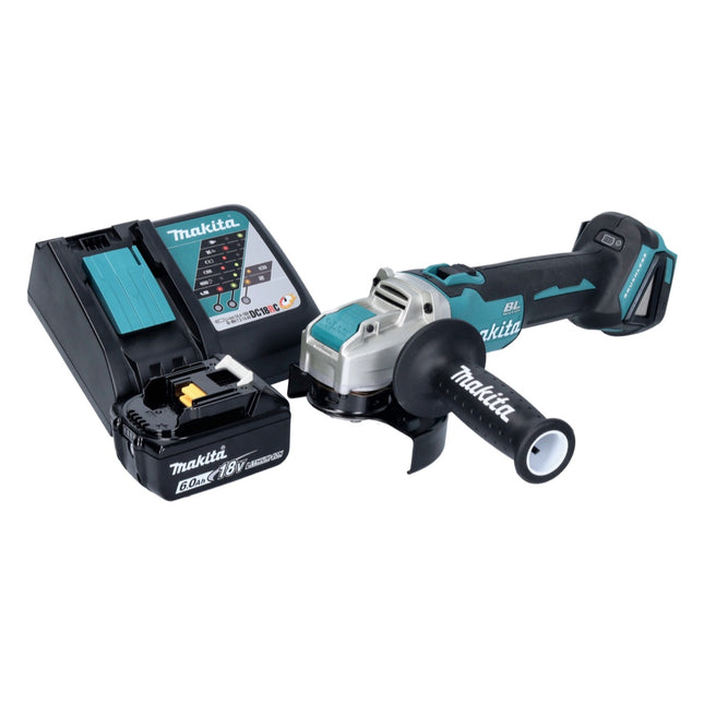 Makita DGA 521 RG1X1 Smerigliatrice angolare a batteria 18 V 125 mm X-LOCK Brushless + 1x batteria ricaricabile 6,0 Ah + caricatore