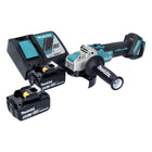 Makita DGA 521 RGX1 akumulatorowa szlifierka kątowa 18 V 125 mm X-LOCK bezszczotkowa + 2x akumulator 6,0 Ah + ładowarka