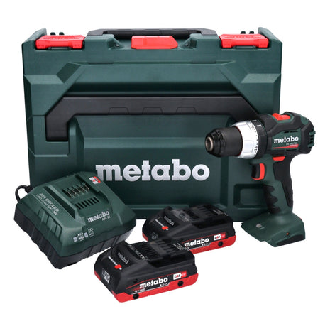 Metabo BS 18 LT BL akumulatorowa wiertarko-wkrętarka 18 V 75 Nm bezszczotkowa ( 602325800 ) + 2x akumulator 4,0 Ah + ładowarka + metaBOX