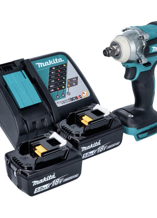 Makita DTW 285 RT Atornillador de impacto inalámbrico 18 V 280 Nm 1/2" sin escobillas + 2x baterías 5,0 Ah + cargador