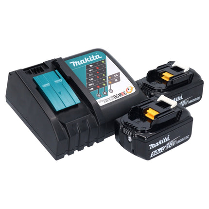 Smerigliatrice angolare a batteria Makita DGA 513 RT 18 V 125 mm brushless + 2x batteria ricaricabile 5,0 Ah + caricabatterie