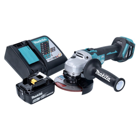 Amoladora angular a batería Makita DGA 513 RG1 18 V 125 mm sin escobillas + 1x batería 6,0 Ah + cargador