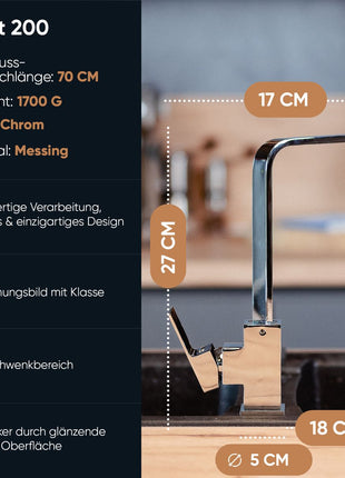 Rosenhahn & Söhne Juist 200 Küchenarmatur 360° Drehbarer Wasserhahn Küche - Armatur Küche [Chrom] - 2-fach verstellbare Spültischarmatur + Anschlussschläuche - Toolbrothers