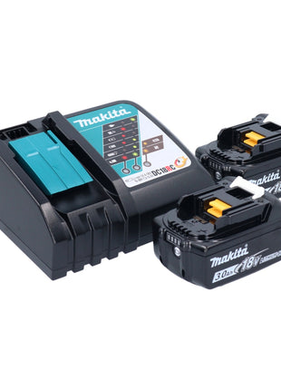 Taladro percutor inalámbrico Makita DHP 482 RFX1 18 V 62 Nm + 2x baterías 3,0 Ah + cargador + juego de brocas 74 piezas + estuche