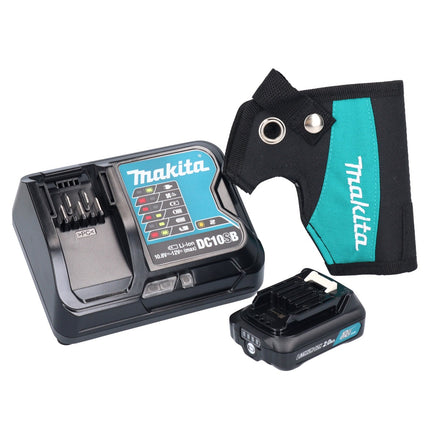 Makita HP 333 DSAW Avvitatore a percussione a batteria 12 V 30 Nm Bianco + 1x batteria 2,0 Ah + caricabatteria + fondina + valigetta